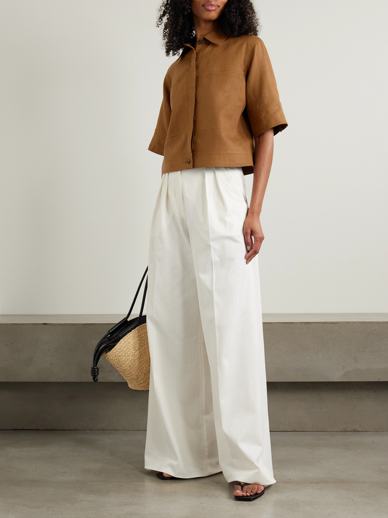 Rito Cropped Linen Shirt - 2