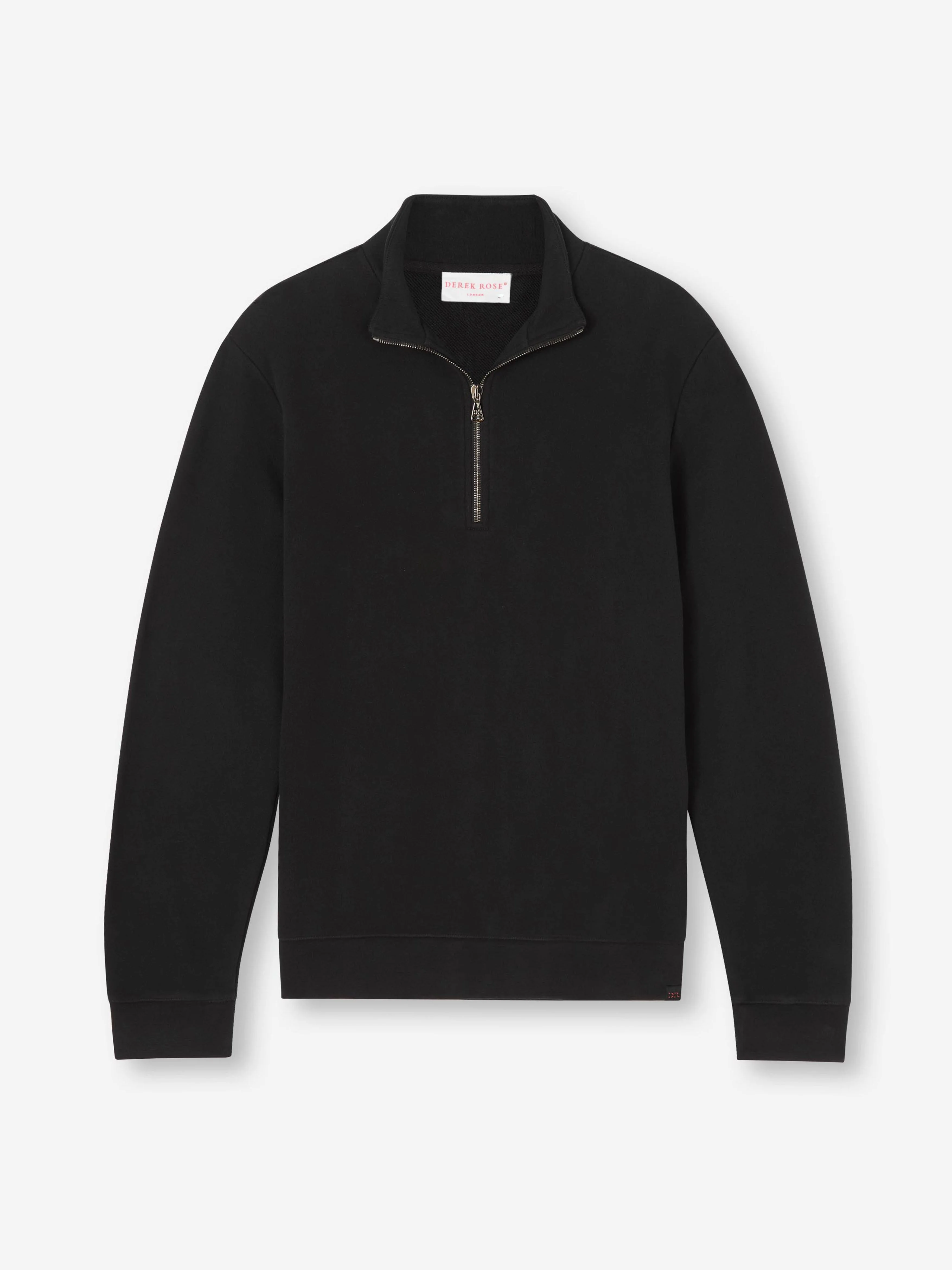 Quinn Cotton Modal Half-Zip Sweatshirt Black - 1