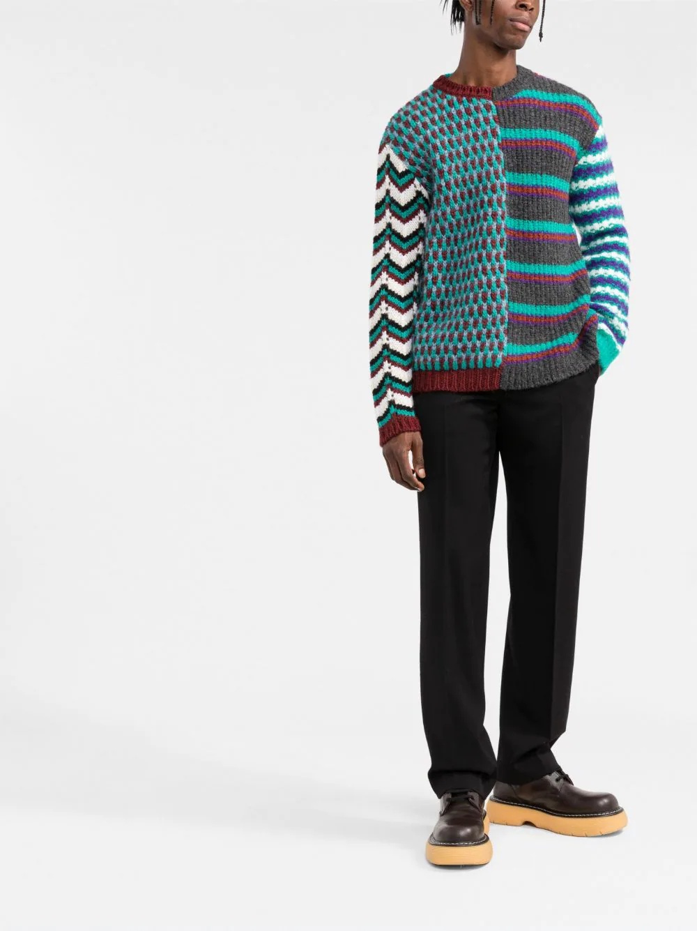 mixed-pattern jumper - 2