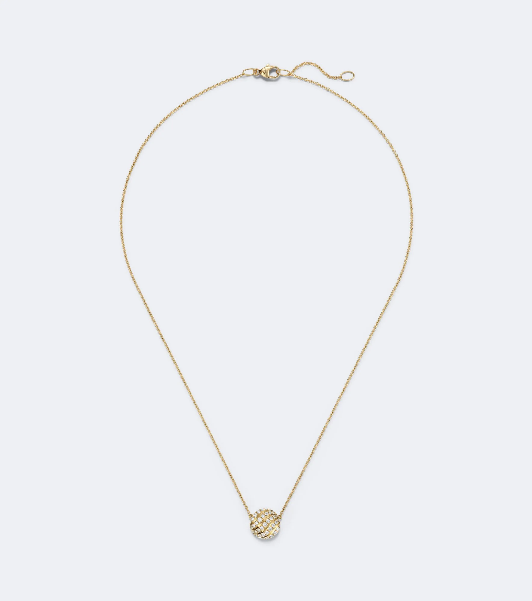 Sculpted Cable 18kt gold pendant necklace with diamonds - 1