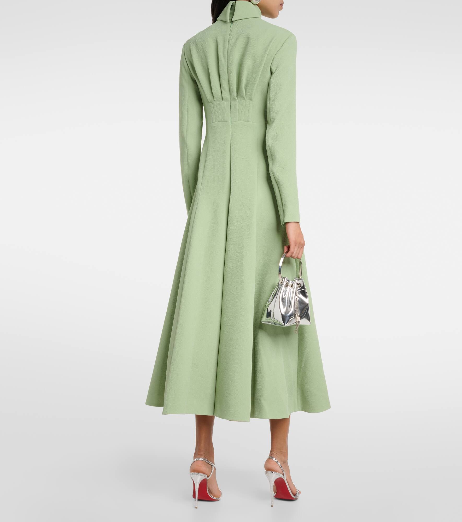 Oakley pleated crêpe midi dress - 3