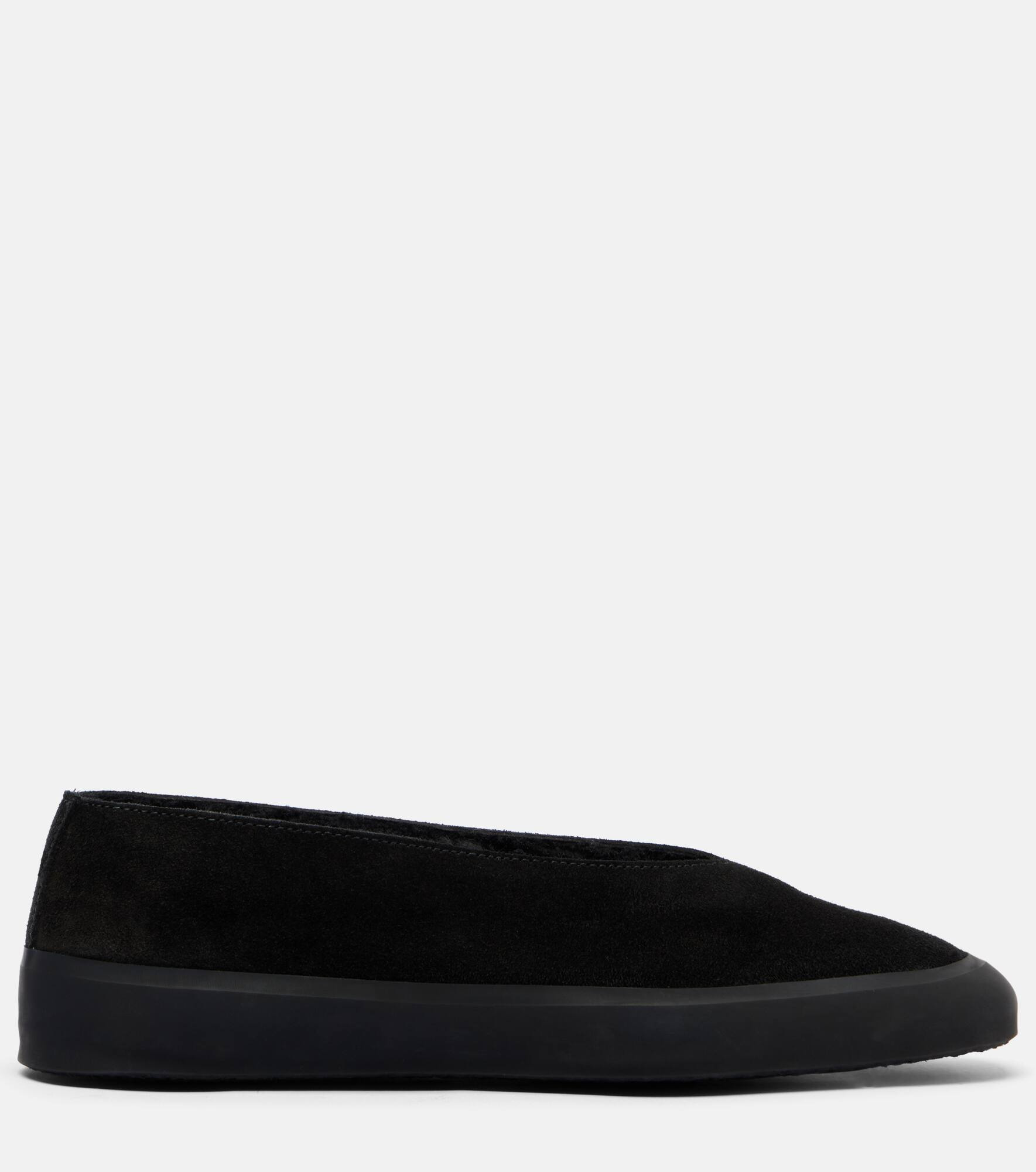 Apres Ski shearling-lined suede ballet flats - 4