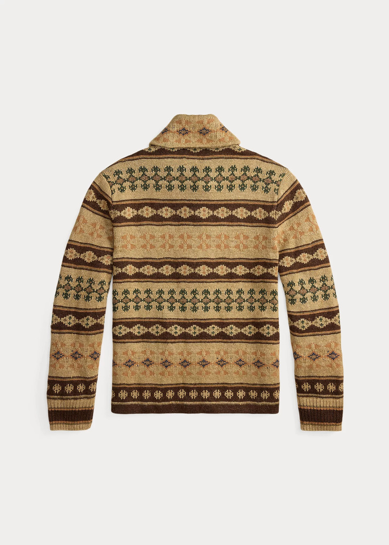 RRL by Ralph Lauren Jacquard-Knit Linen-Blend Cardigan outlook