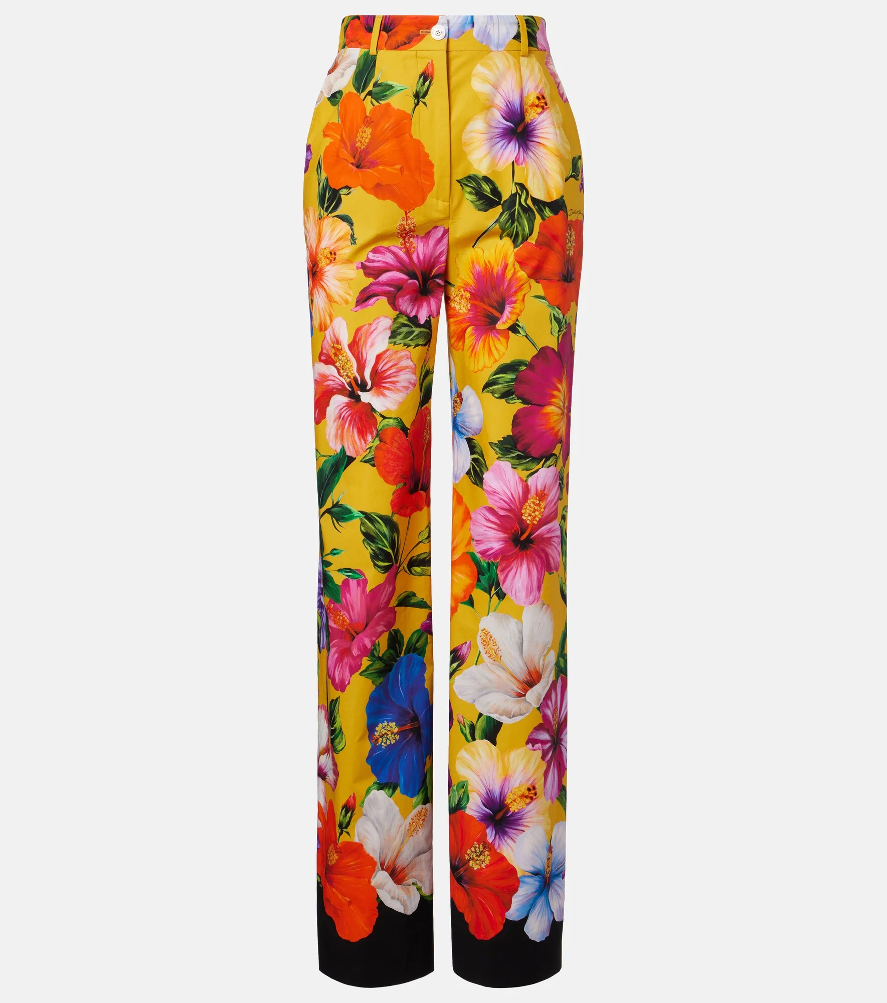 Floral cotton wide-leg pants - 1