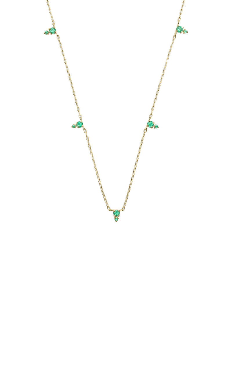 ILA Devere 14K Yellow Gold Emerald Necklace green outlook