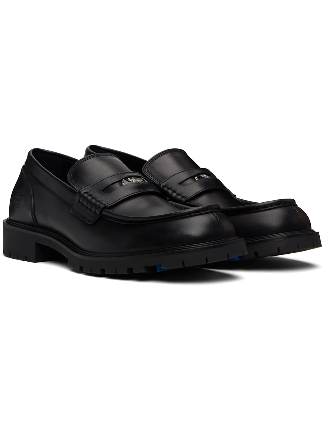 Black Leather Rogue Loafers - 4