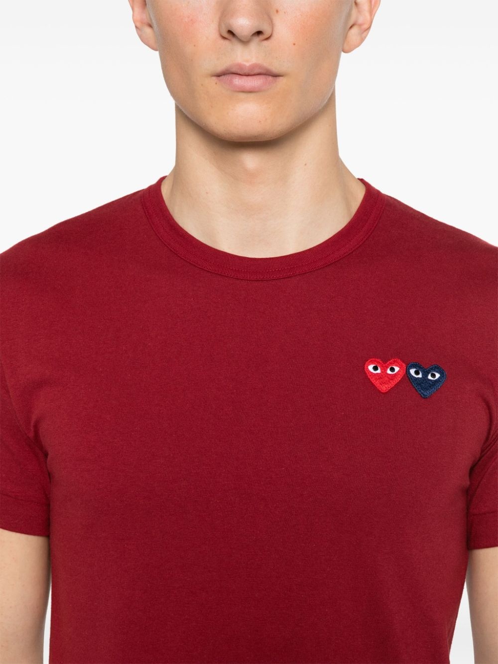 heart-patch cotton T-shirt - 5