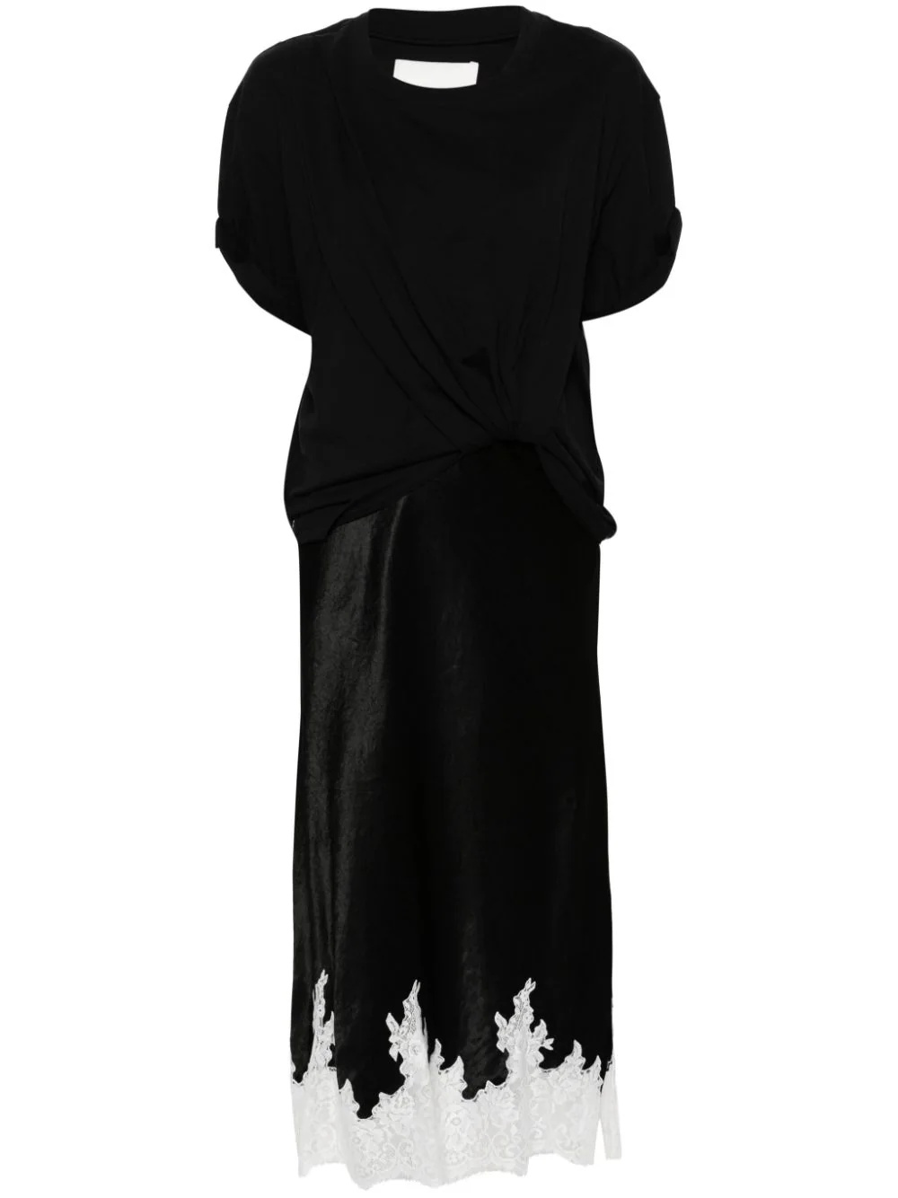 Draped T-Shirt Slip Combo Dress - 1