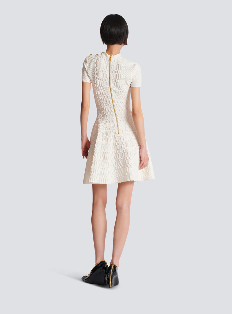 Flared crocodile-knit dress 4