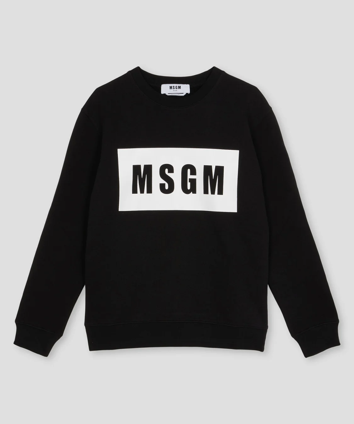 Black crew neck sweatshirt with box logo - 1