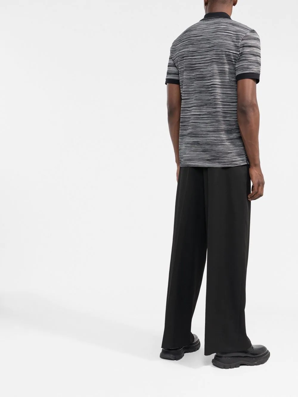 horizontal-stripe knitted polo shirt - 4