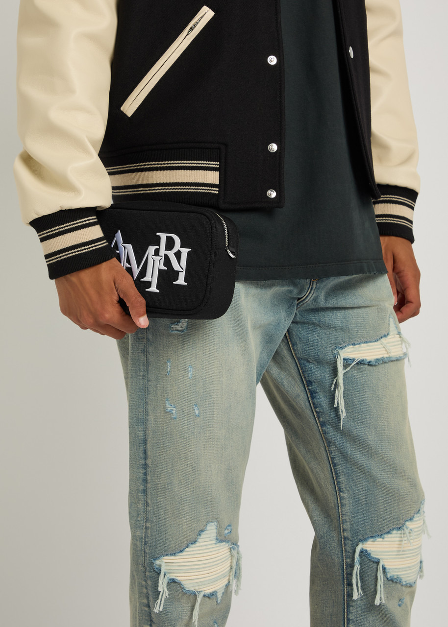 Amiri Staggered Logo-embroidered Canvas Camera bag - 6