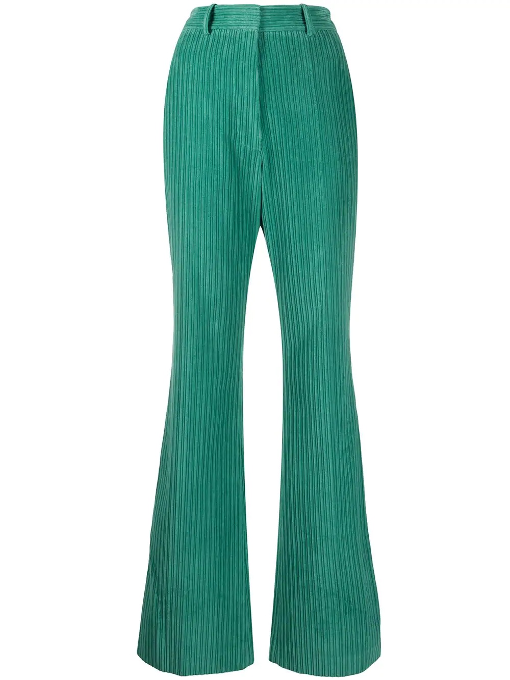 high-rise flared cudouroy trousers - 1