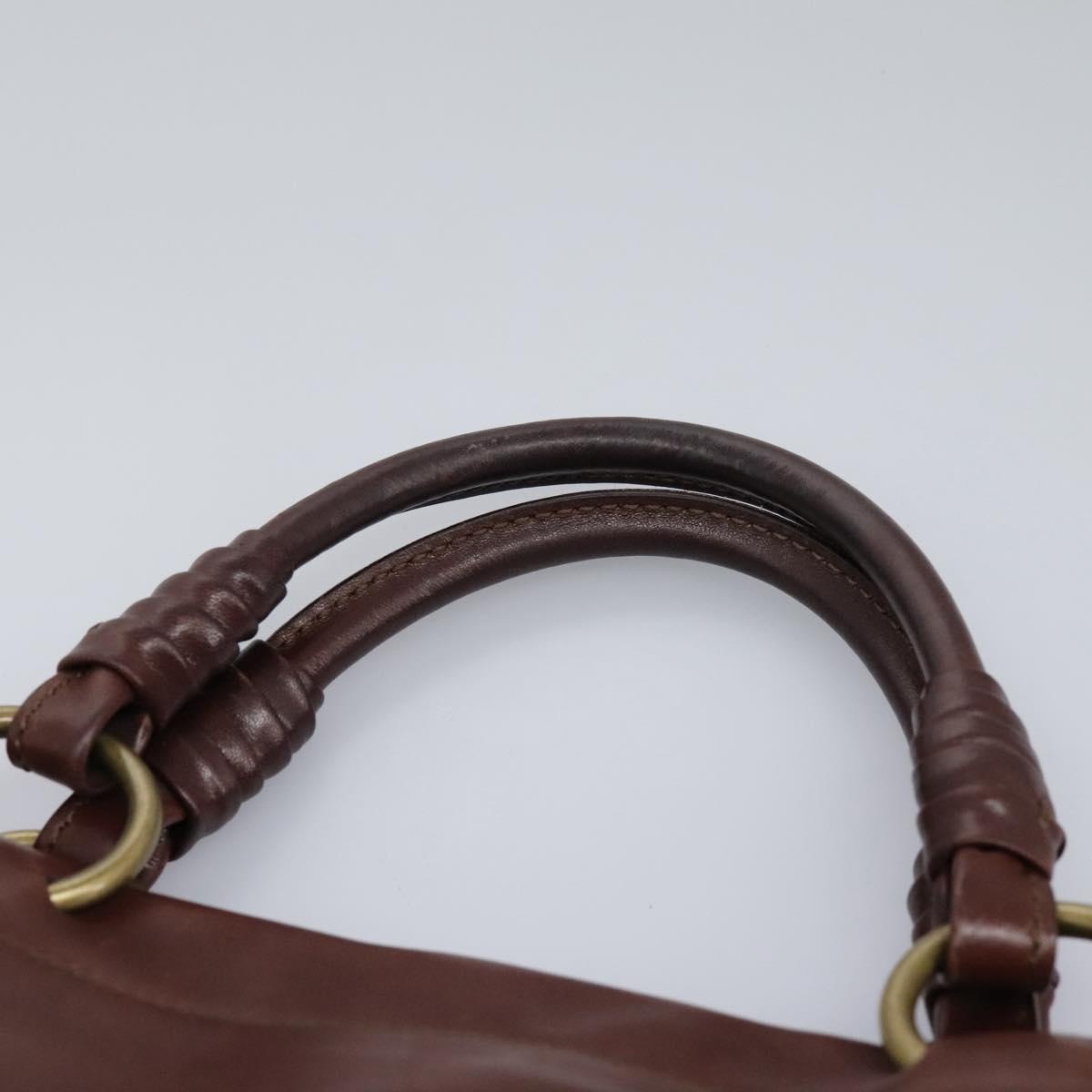 CELINE Hand Bag Leather Brown Gold - 8