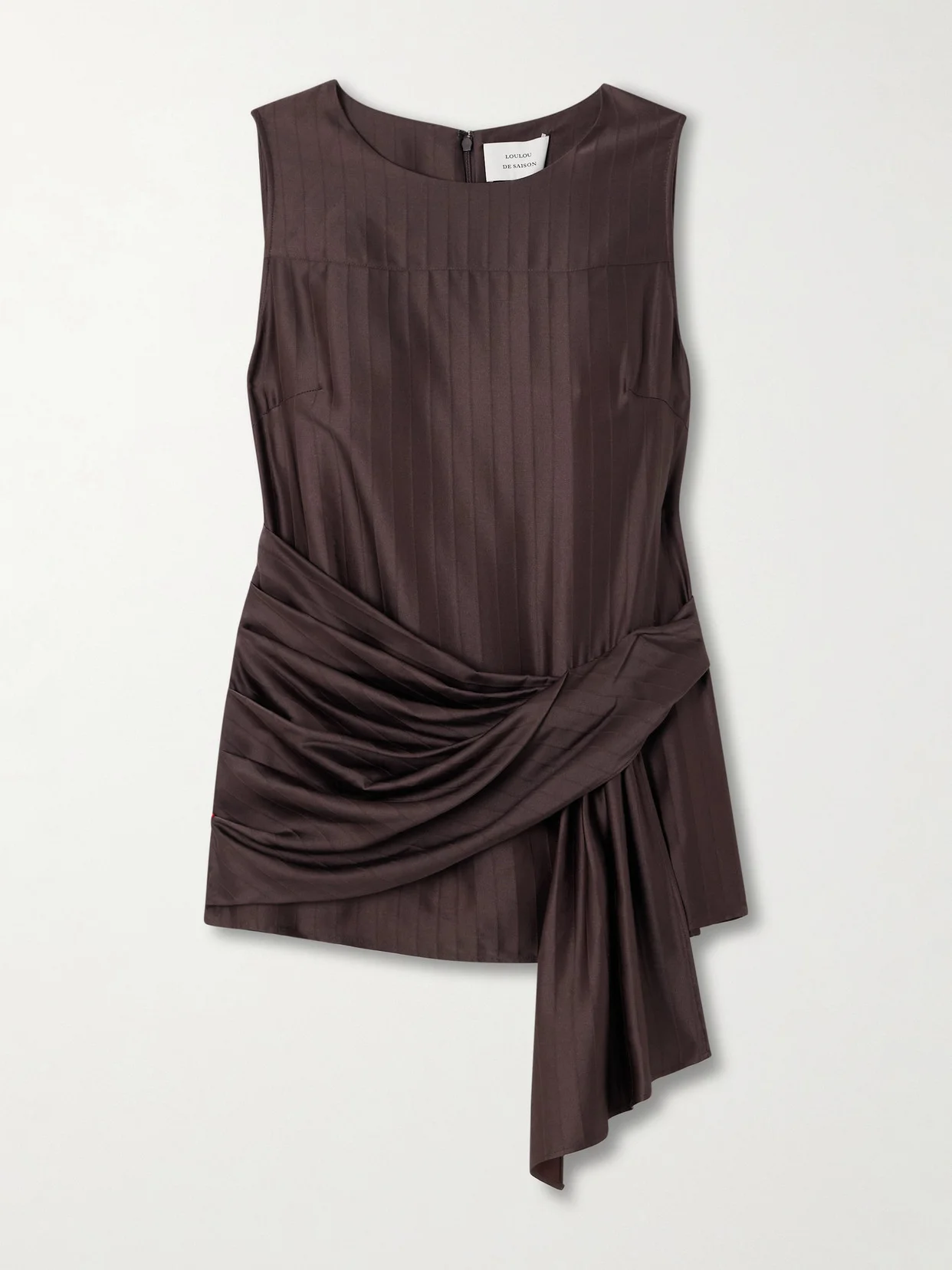 Draped Paneled Satin Top - 1