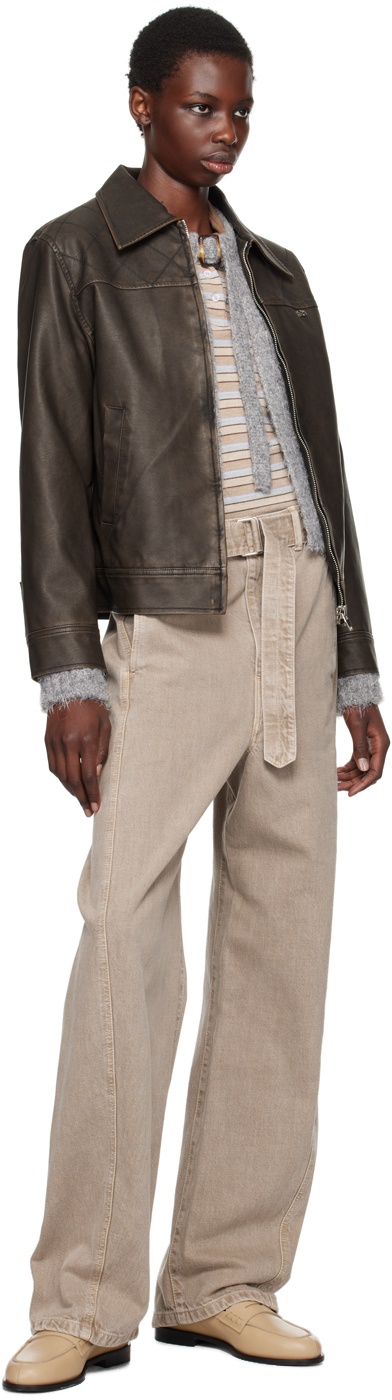 ジャケット・アウター kijun FAUX-LEATHER BOMBER JACKET kijun FAUX-LEATHER BOMBER JACKET（Brown Faux Leather Jackets