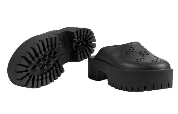 (WMNS) Gucci Platform Perforated G Sandal 'Black Rubber' 663577-JFB00-1000 - 5