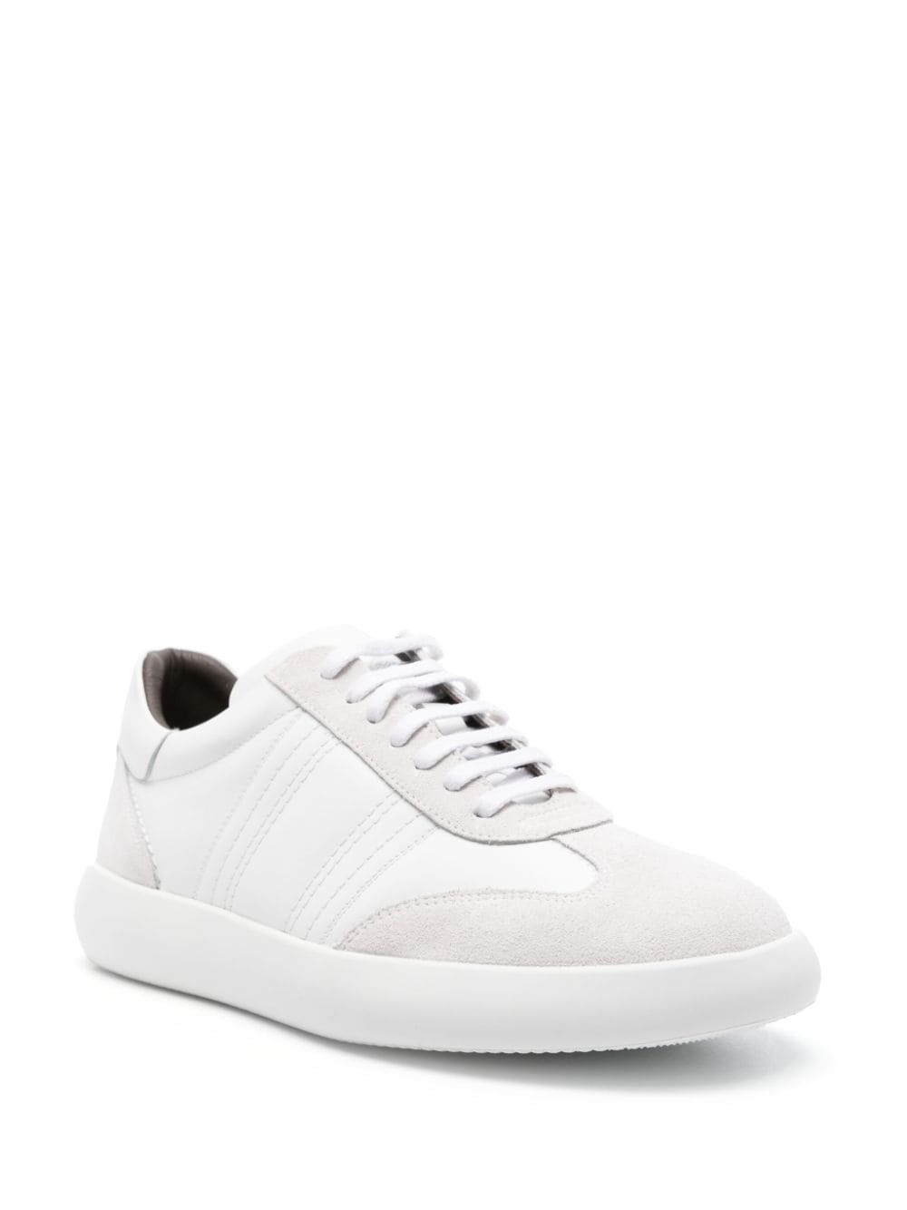 panelled suede-leather sneakers - 2