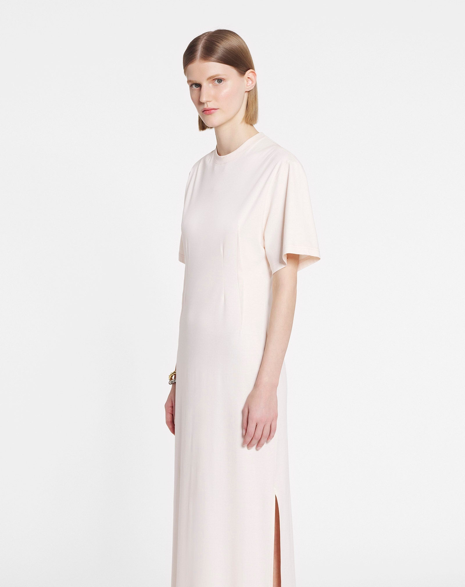 LONG T-SHIRT DRESS WITH EMBROIDERY - 3
