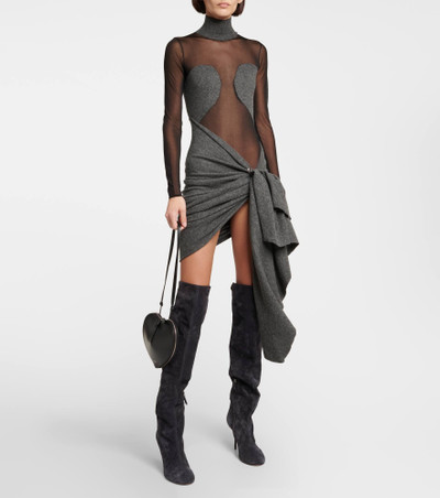 Alaïa Mesh and wool draped minidress outlook