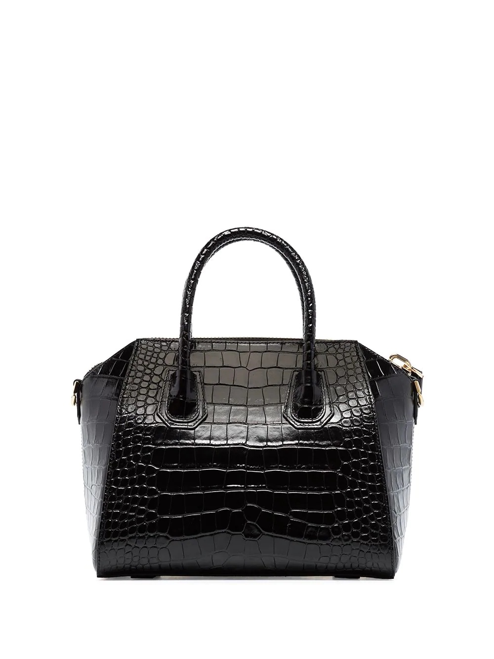 small croc-effect leather tote bag - 3