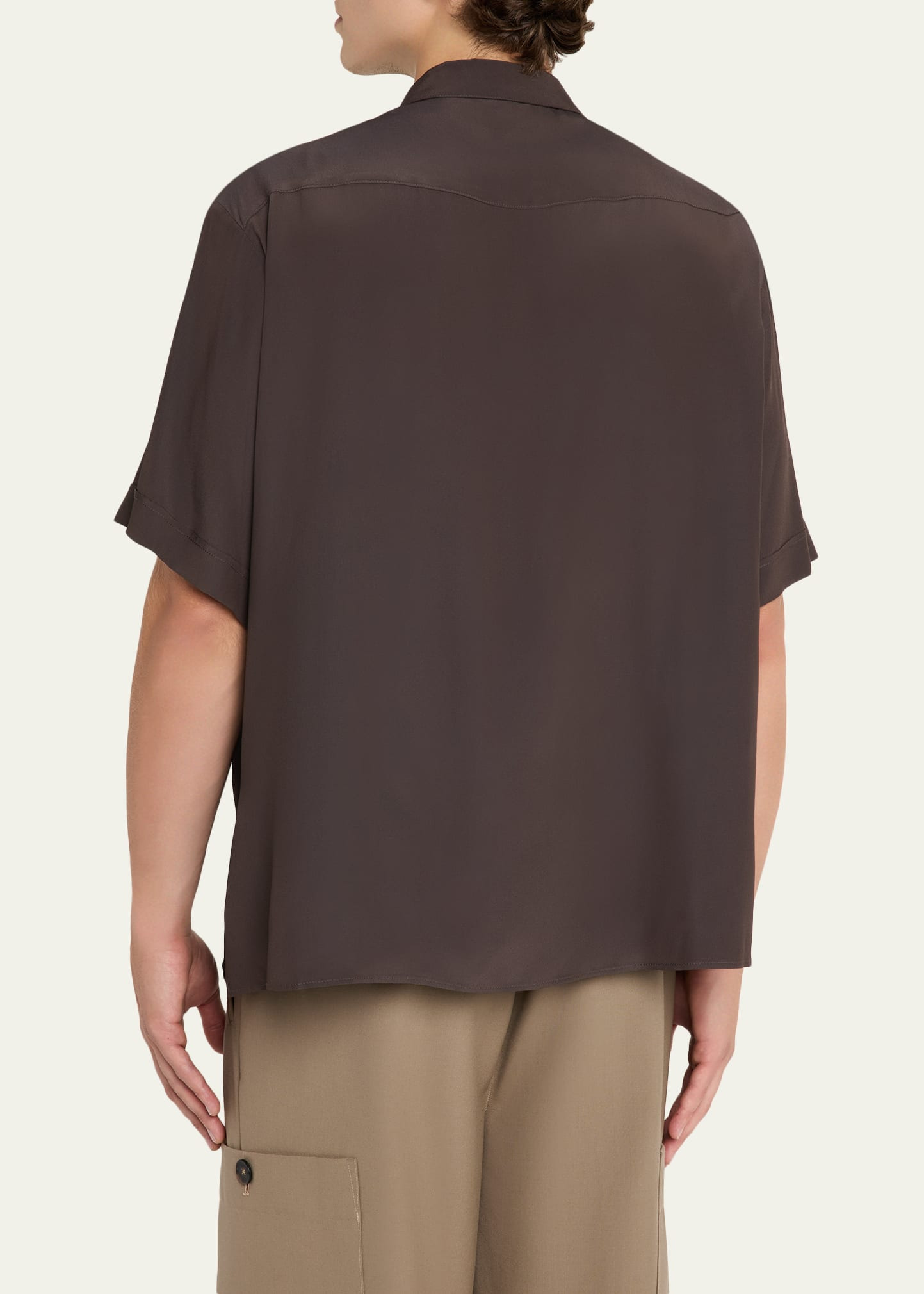 Men's Vertical Embroidered Short-Sleeve Shirt - 3