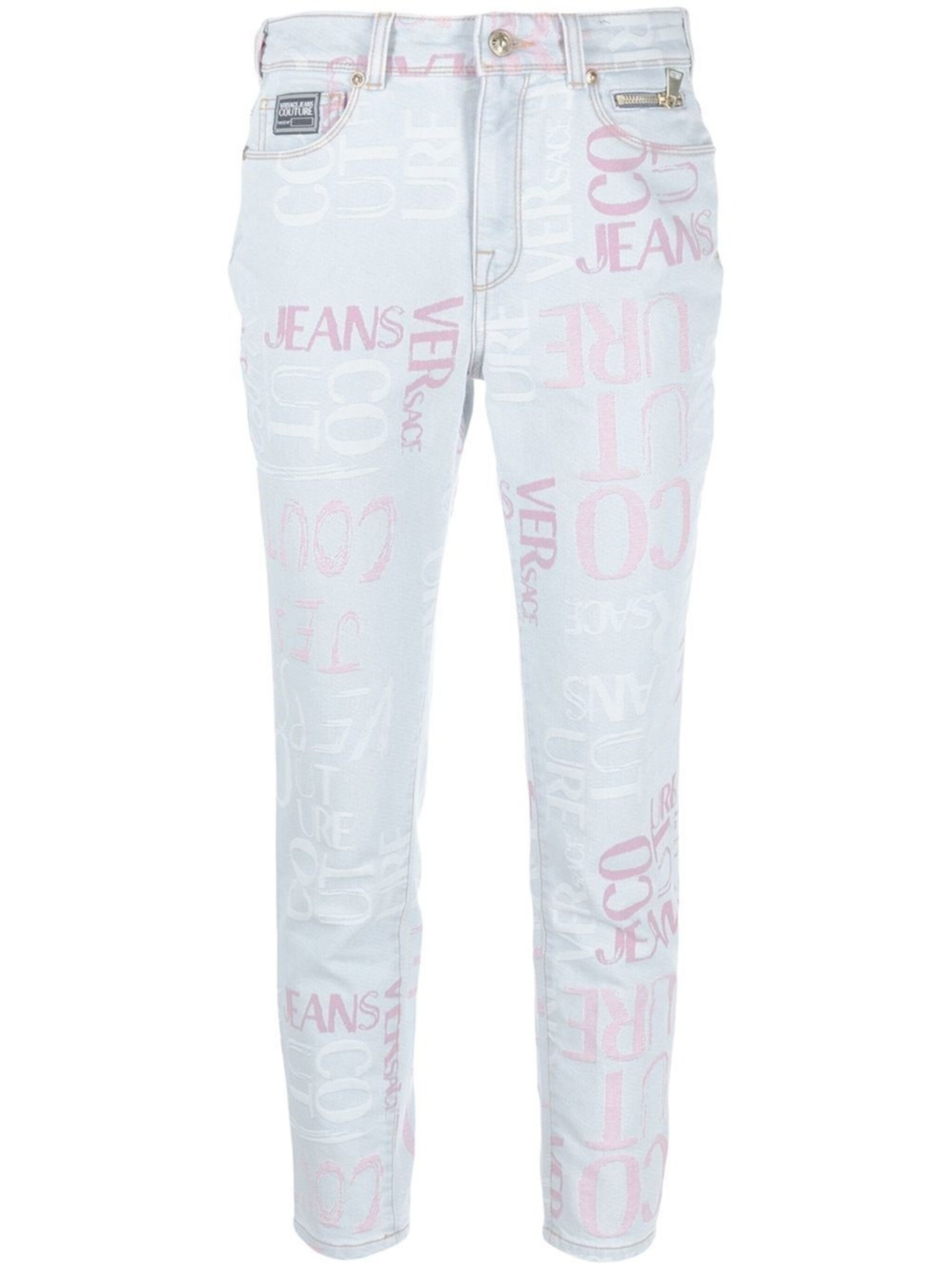 cropped logo-print skinny jeans - 1