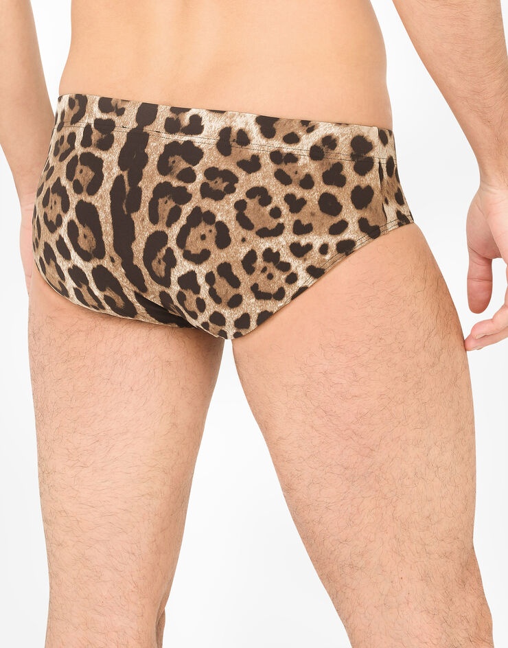 Leopard-print swim briefs - 5