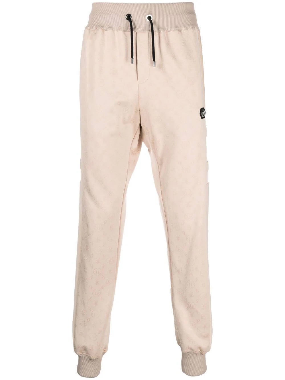 jacquard monogram track pants - 1