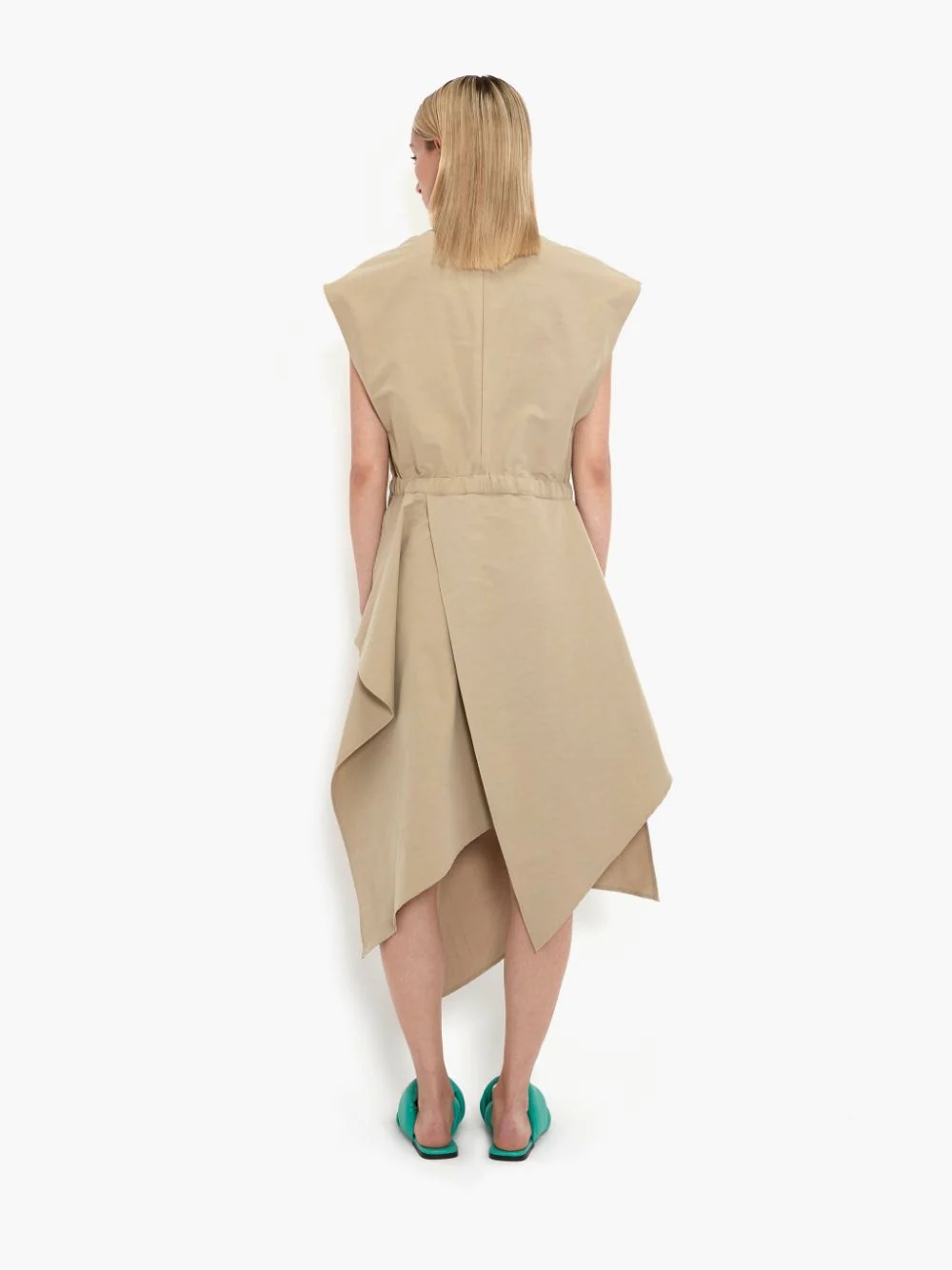 CAP SLEEVE ASYMMETRIC MIDI DRESS - 4