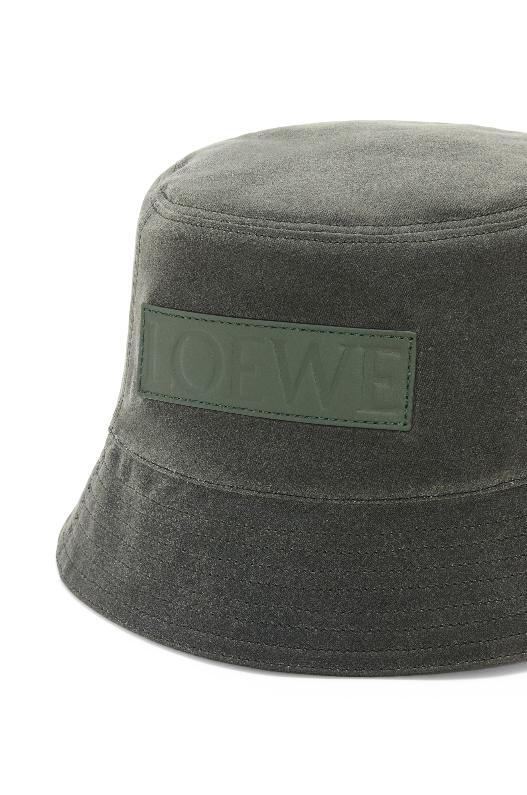 Bucket hat in waxed canvas and calfskin - 4
