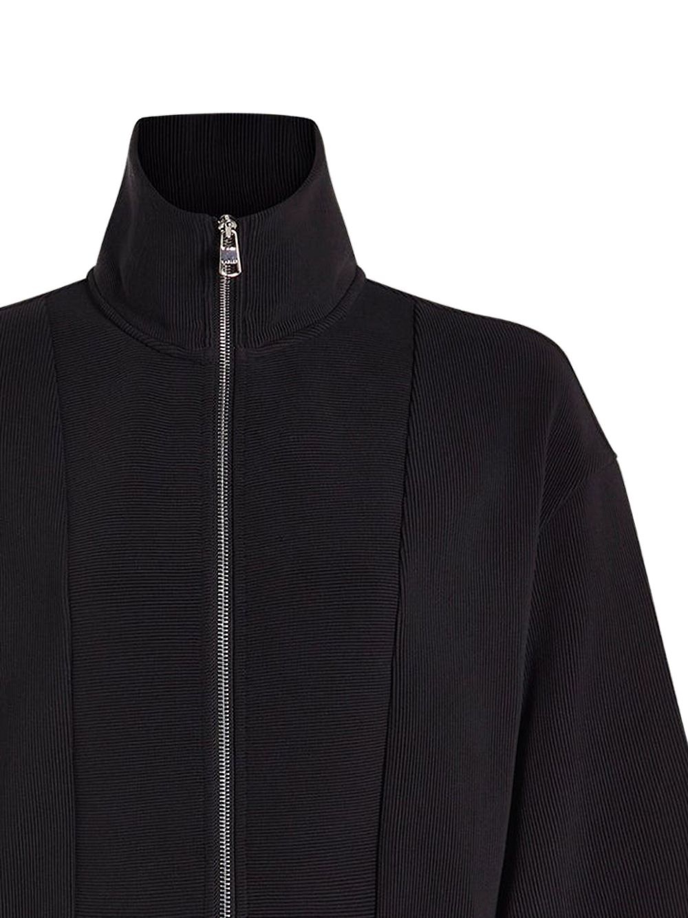 ribbed zip-up jacket - 2