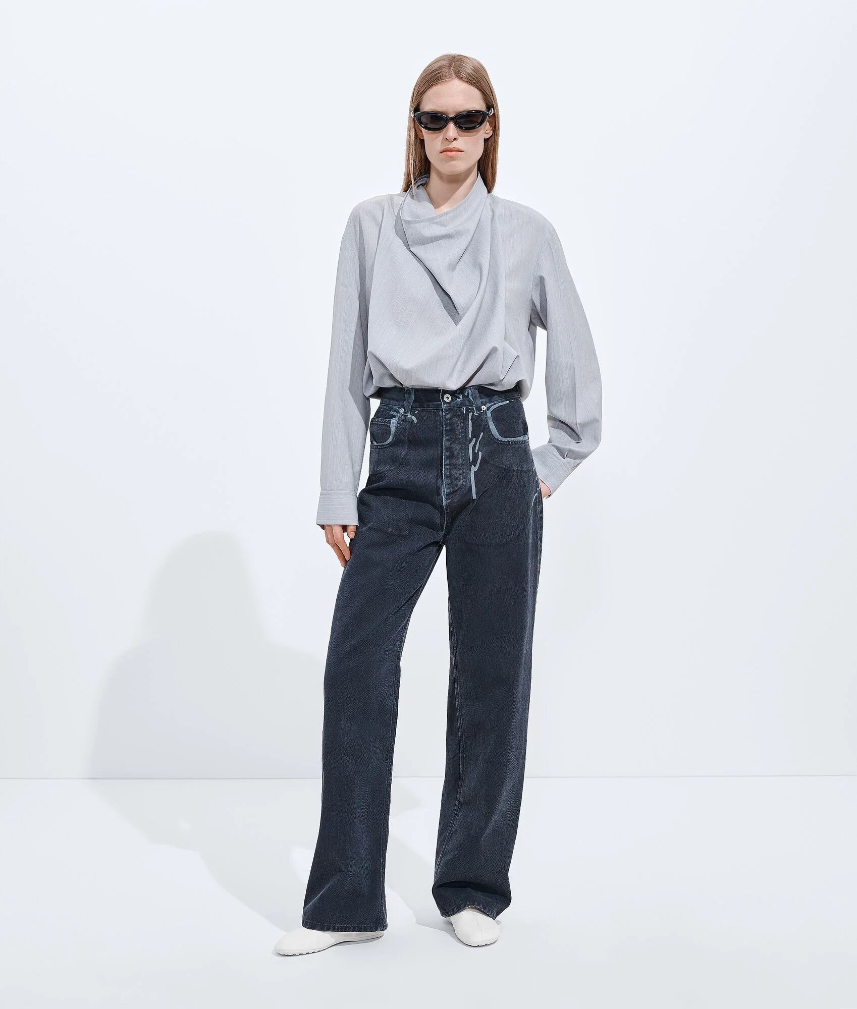 Overdyed Wide Leg Jeans - 1