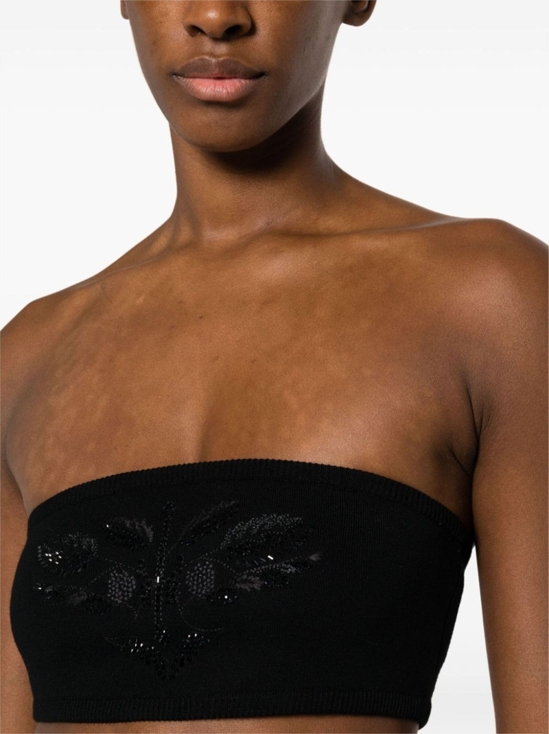 floral-embroidered studded cropped top 5