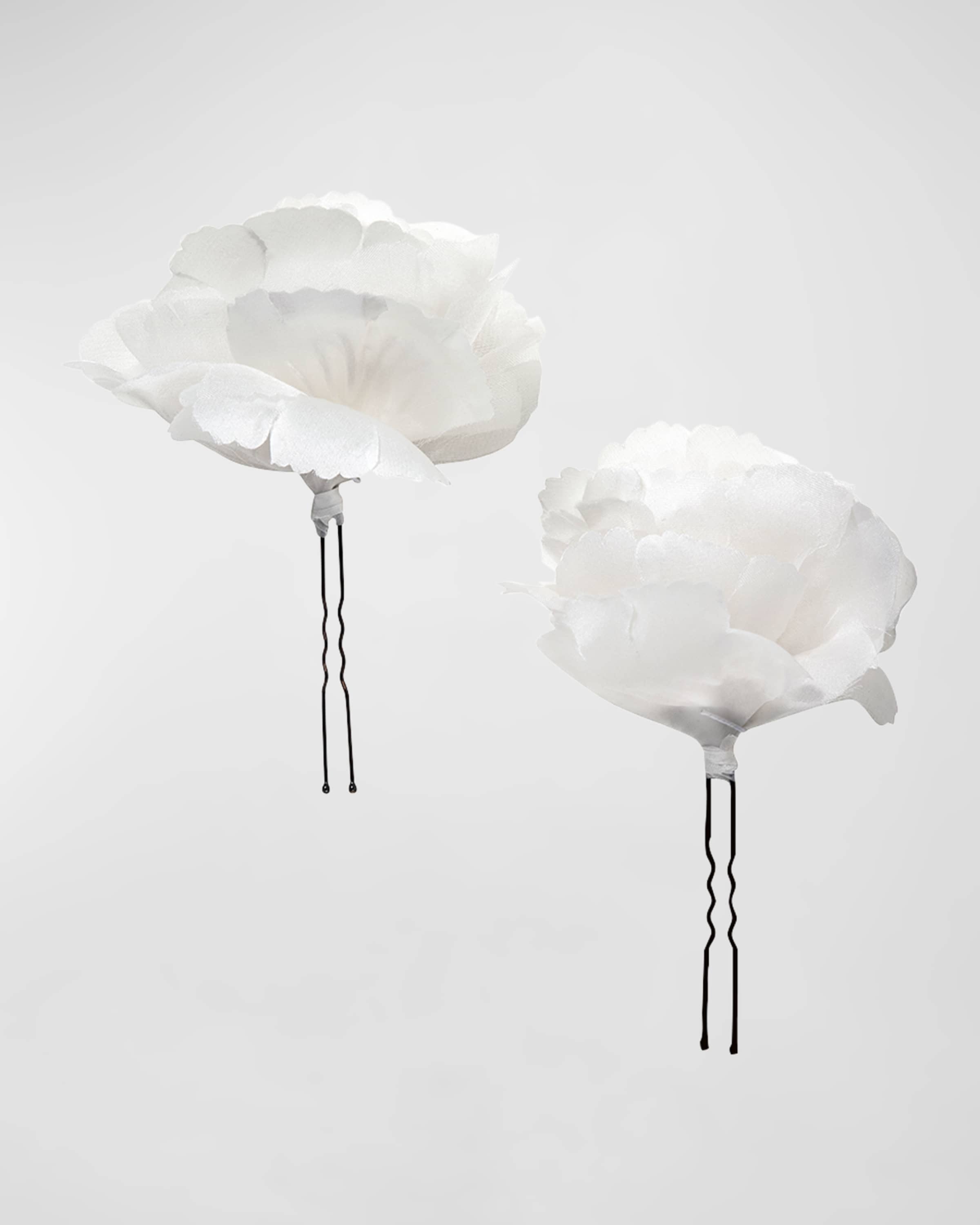 Peony Silk Hairpins, Set of 2 - 1