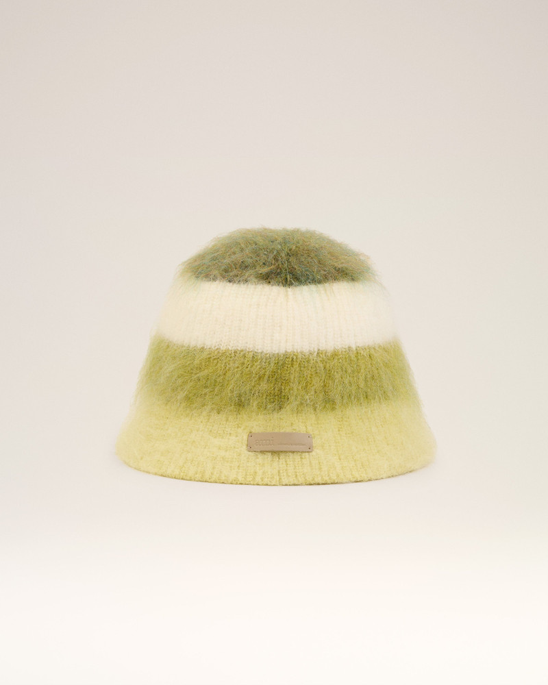 GREEN MOHAIR STRIPED AMI BUCKET HAT 4