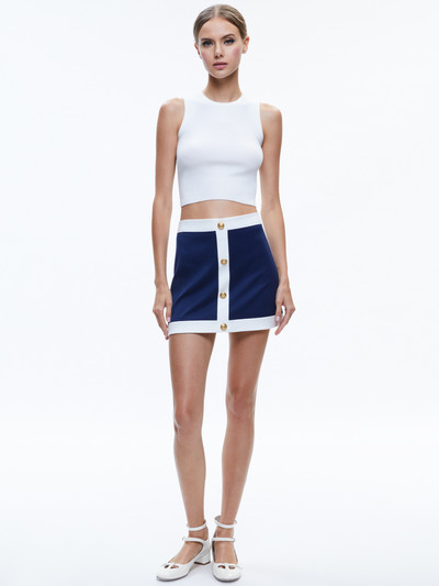 Alice + Olivia COLTON COLORBLOCK BUTTON FRONT MINI SKIRT outlook