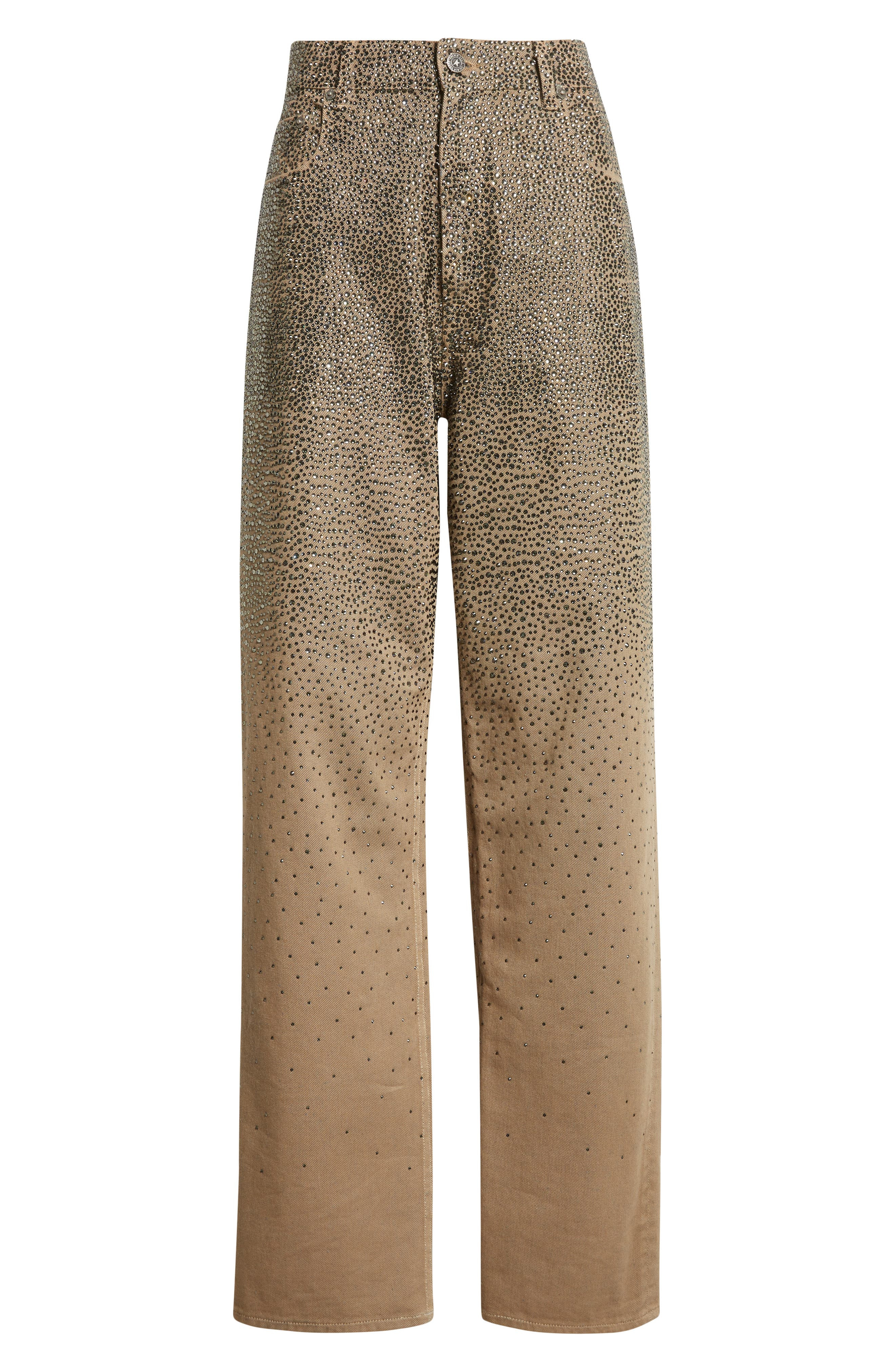 Golden Goose Journey Dégradé Crystal Embellished Jeans in Pale Khaki at Nordstrom - 5