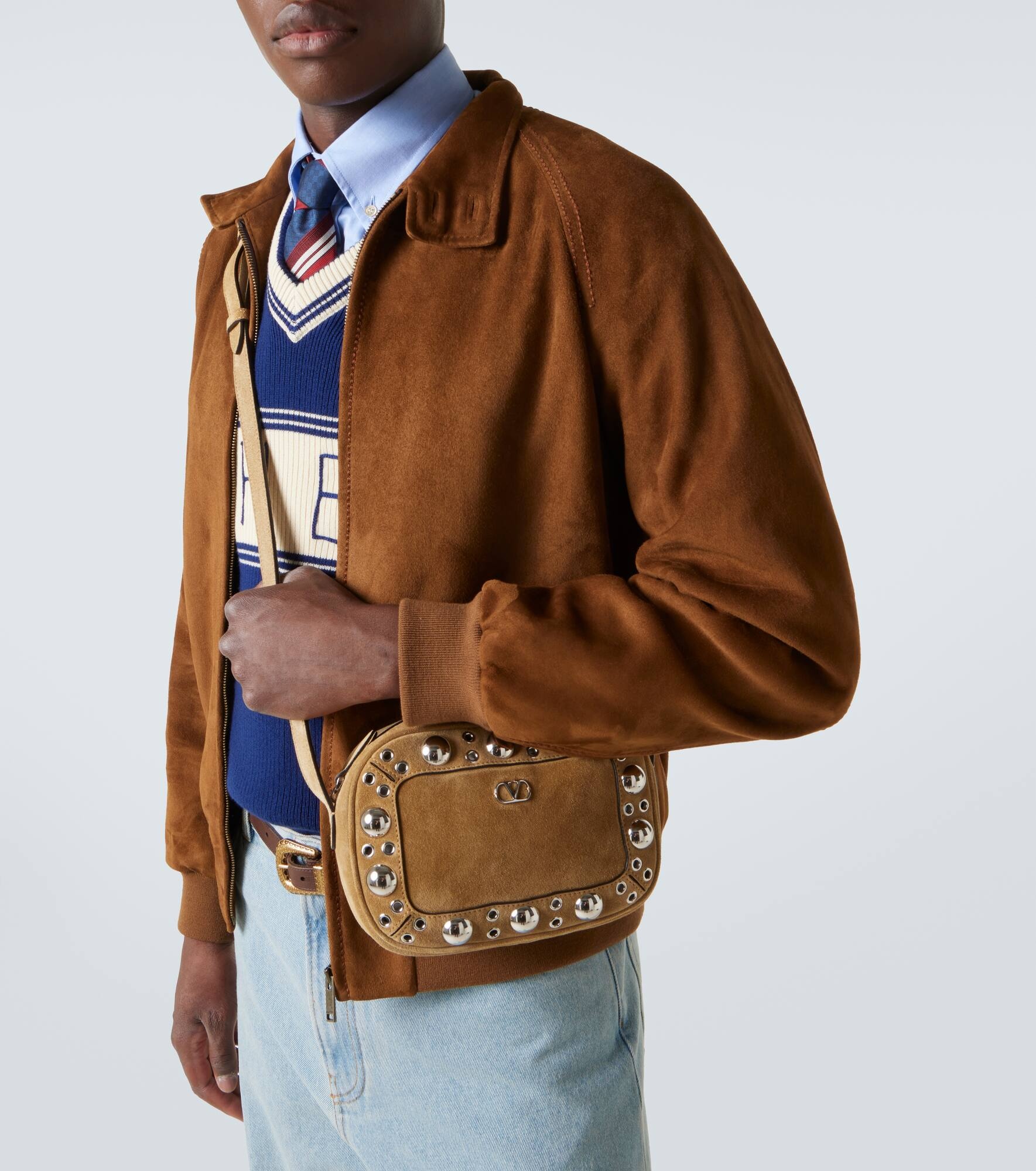 Nellcôte studded suede crossbody bag - 2