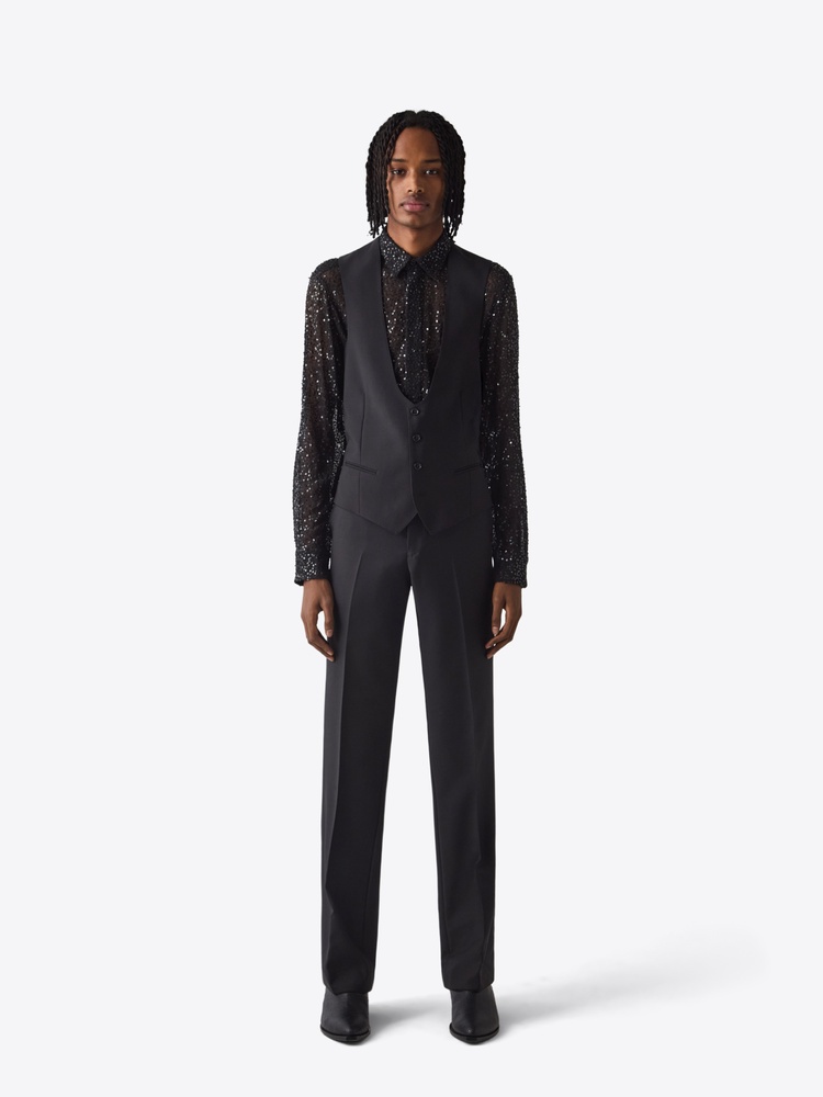 TROUSER 77 BLACK TUX WOOL - 1