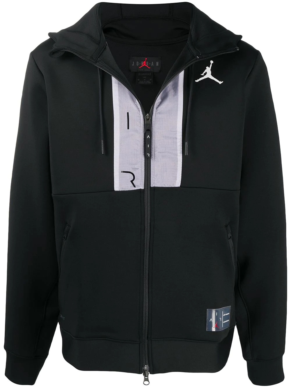 zip-up logo print hoodie - 1