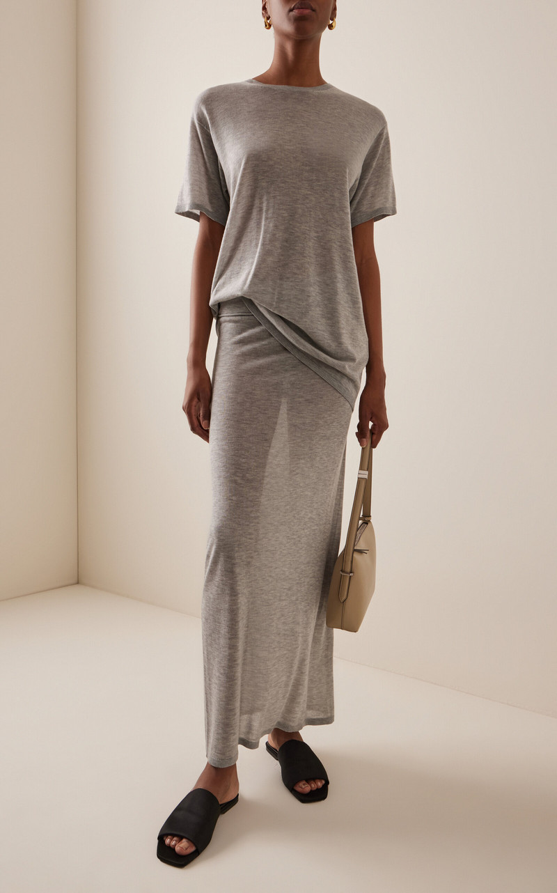 TOTEME Stretch-Cashmere Skirt grey outlook