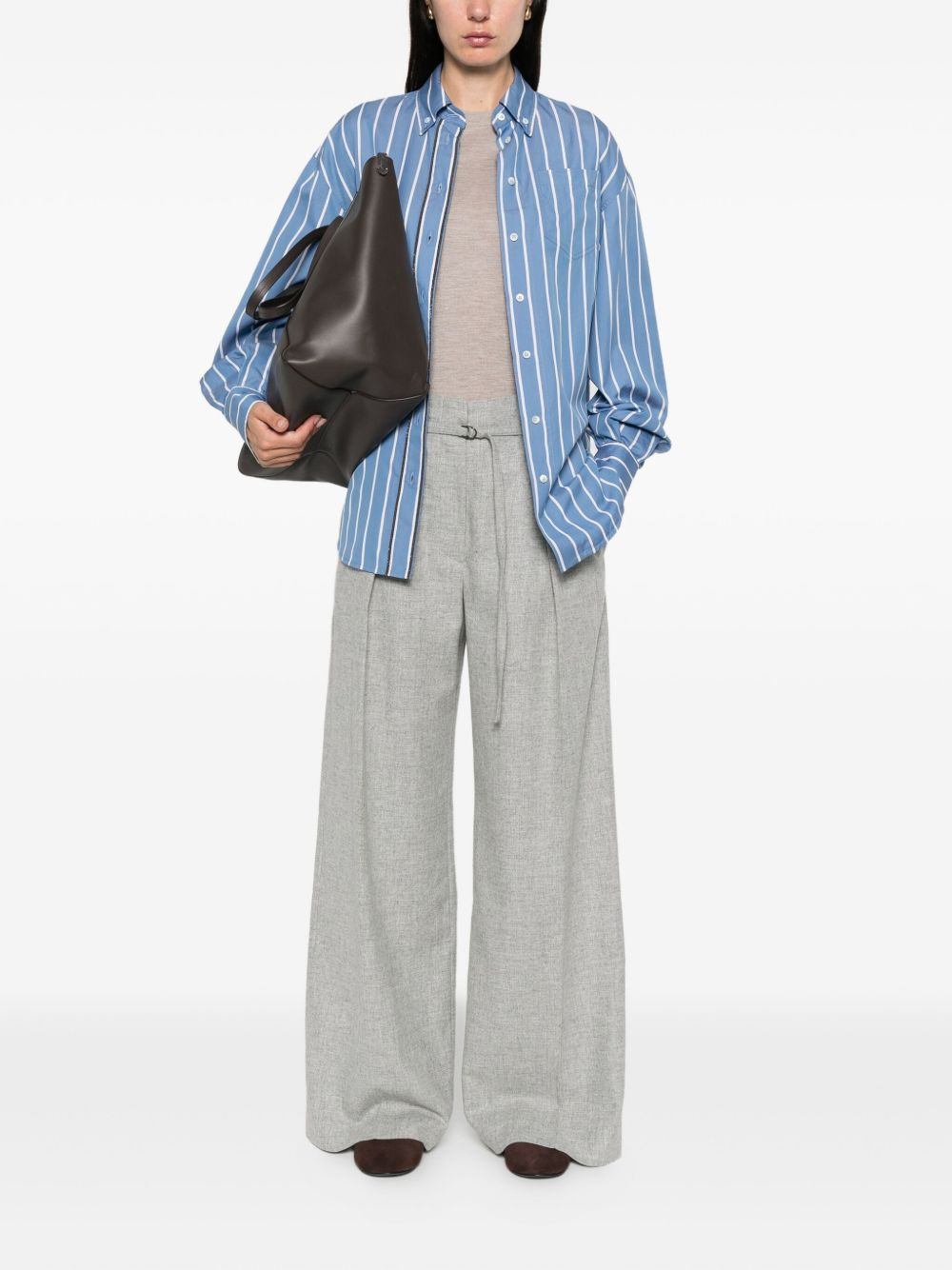 pleated belted trousers - 2