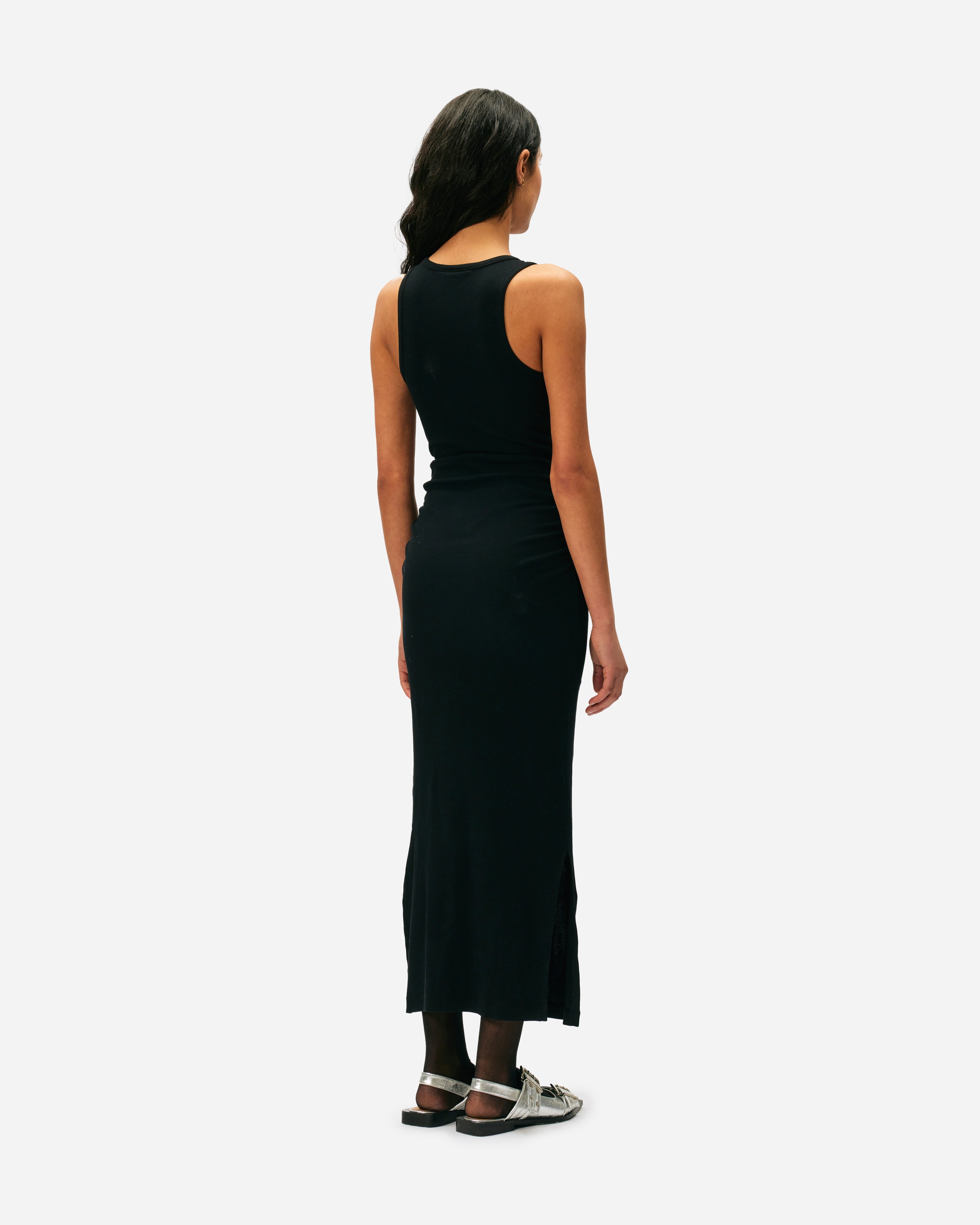 Soft Cotton Rib Tank Top Long Dress - 5