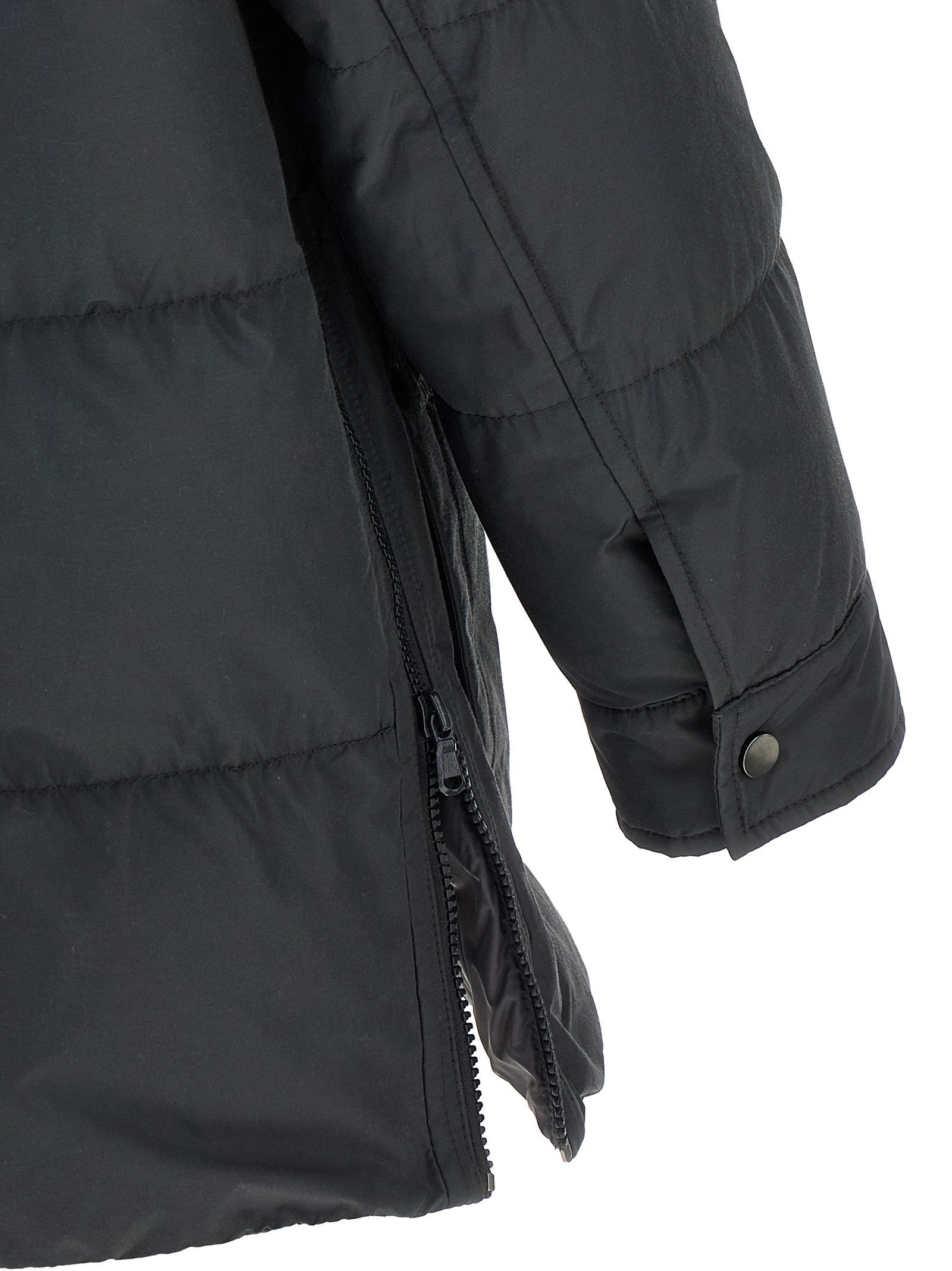 Knitted Neck Down Jacket Puffer Jackets Gray - 5