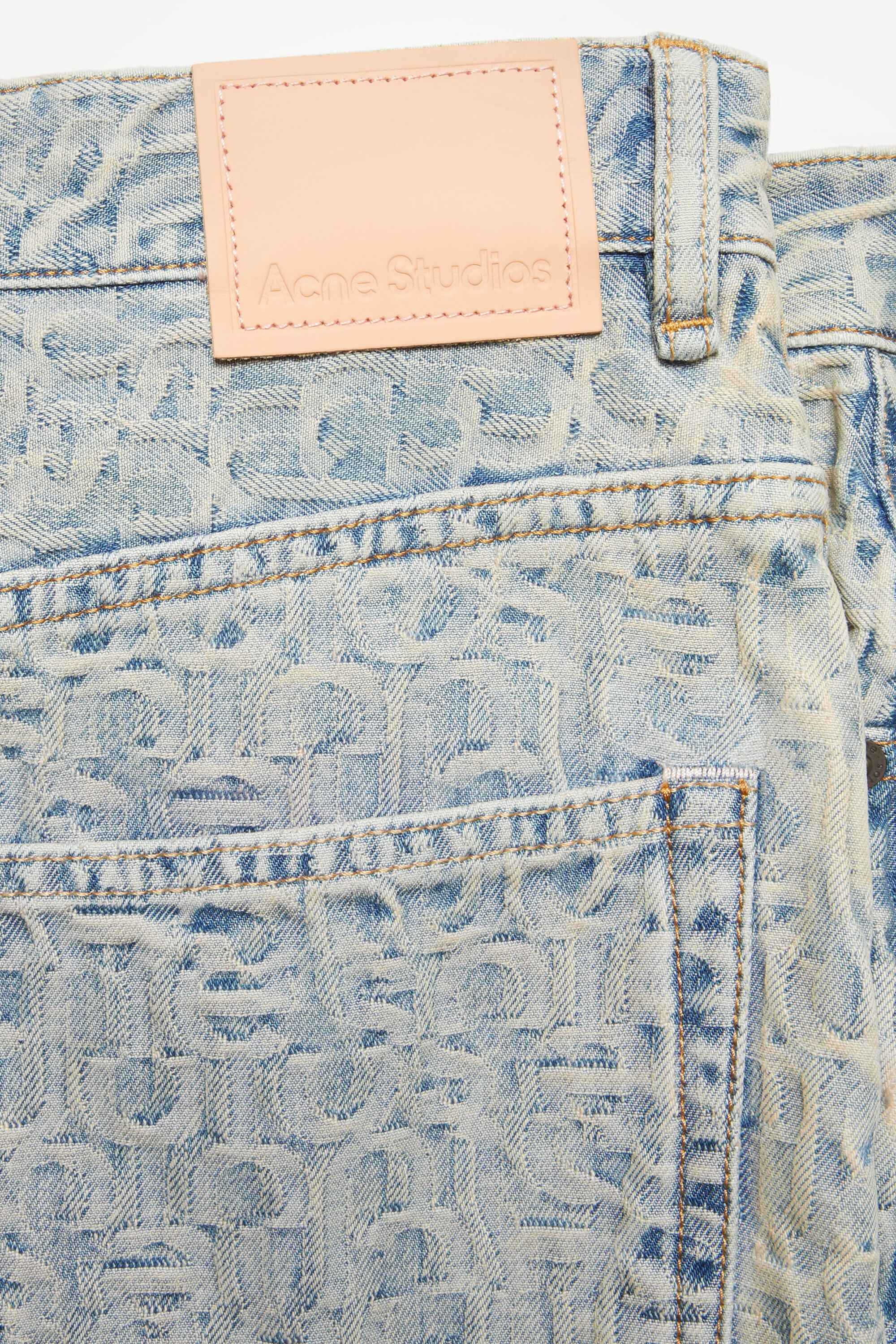 Monogram denim mini skirt - Blue/beige - 6