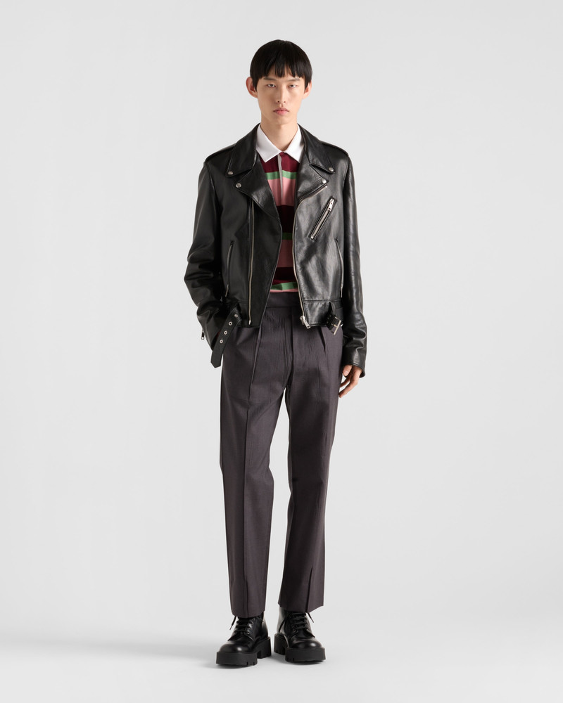 Prada Striped silk and cotton polo shirt outlook