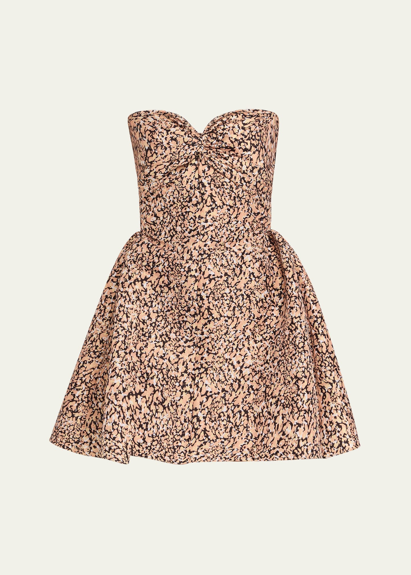 Rossy Leopard Taffeta Strapless Mini Dress - 1