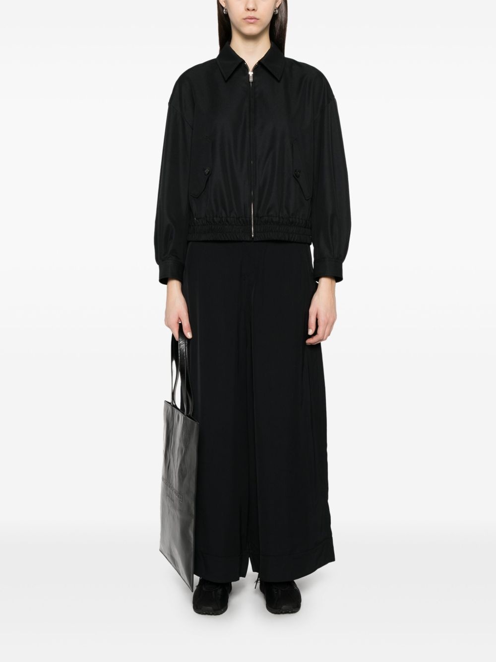 twill wide-leg trousers - 2