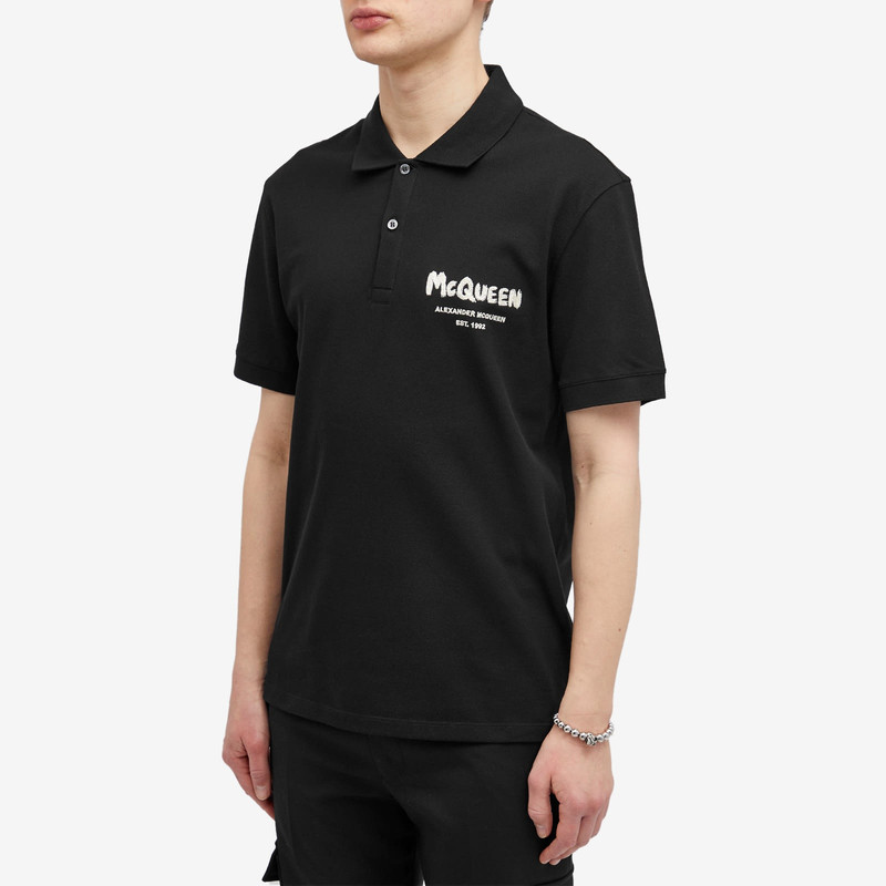 Alexander McQueen Alexander McQueen Embroidered Graffiti Logo Polo outlook